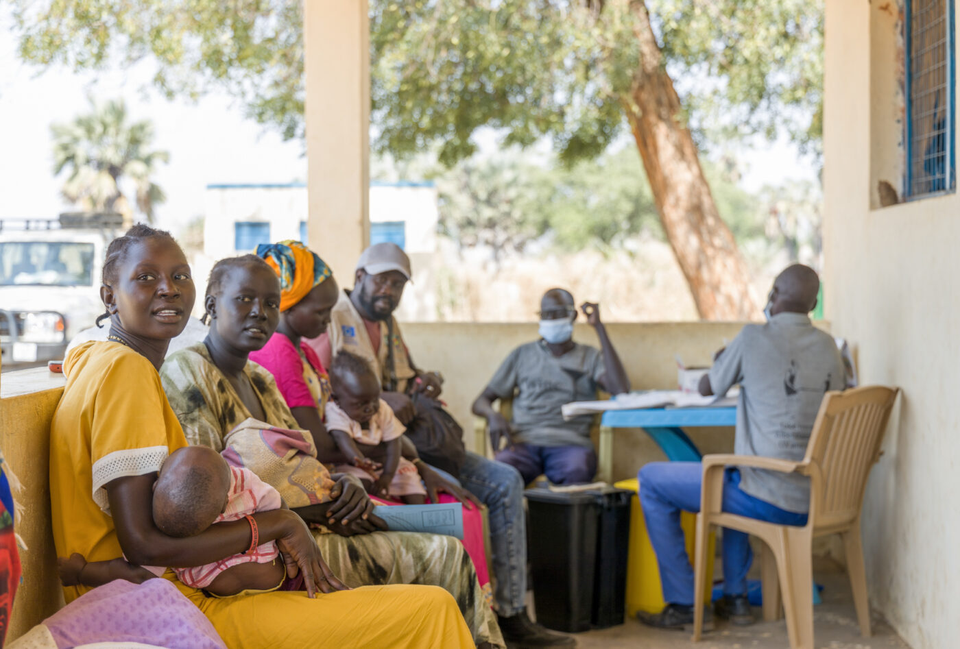 Women and children at a primary health facility in Aweil North, South Sudan
